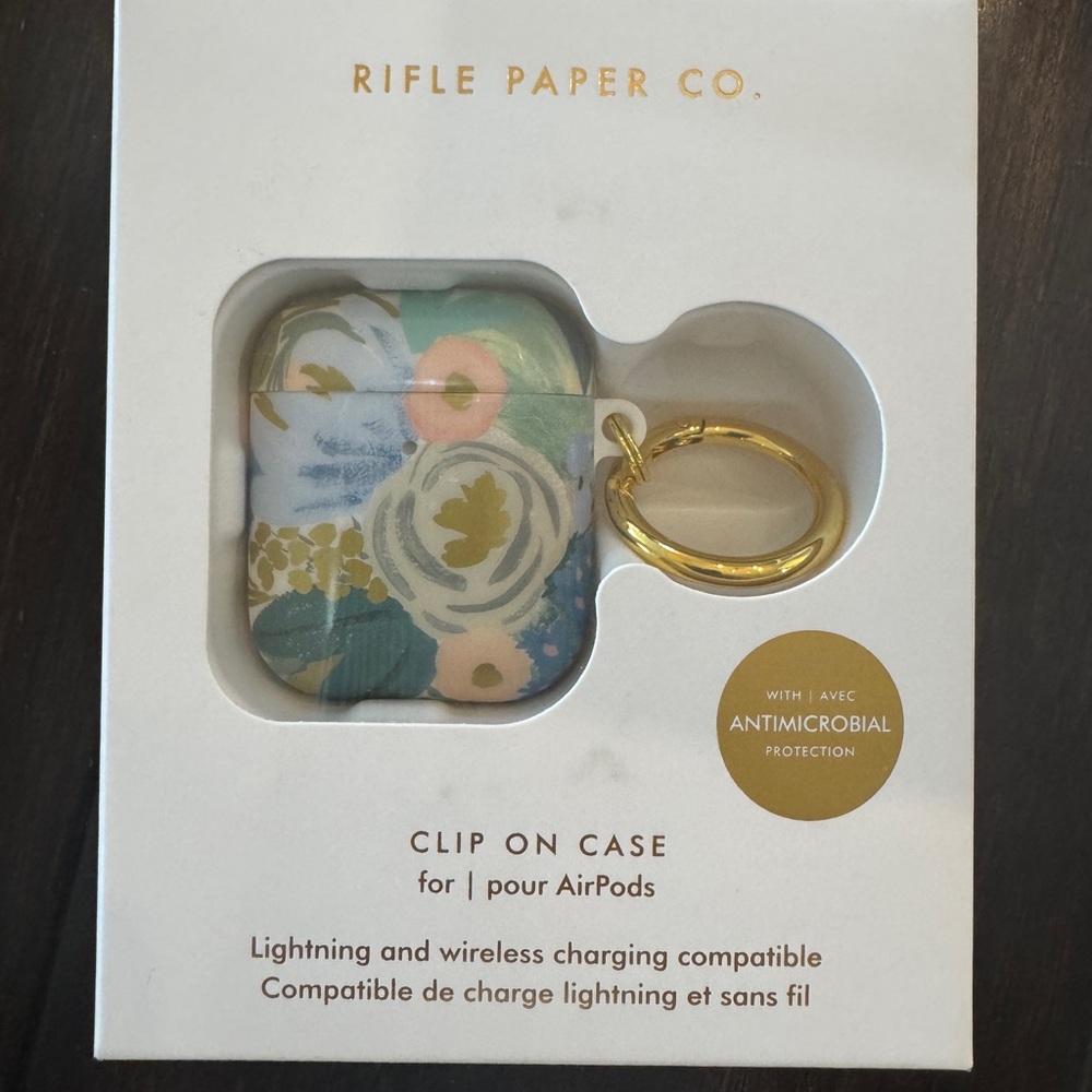 Rifle Paper Co. Floral AirPods Case with Gold Clip